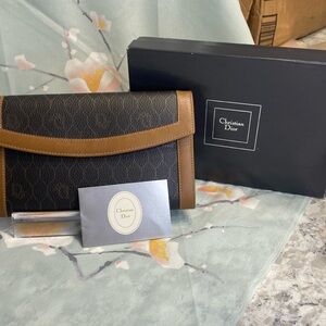 Christian Dior Vintage Honeycomb Bifold Long Wallet
